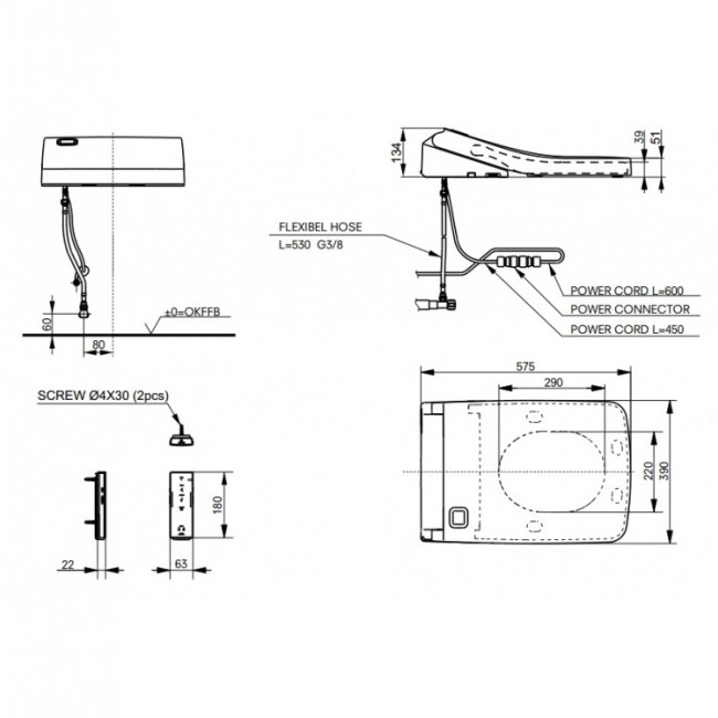 Электронный унитаз TOTO WASHLET SG с дистанционным управлением